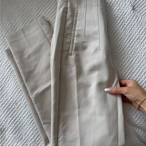 Zara high waisted work trousers beige